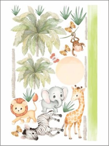 Safari Cute Bebek Odası Duvar Sticker
